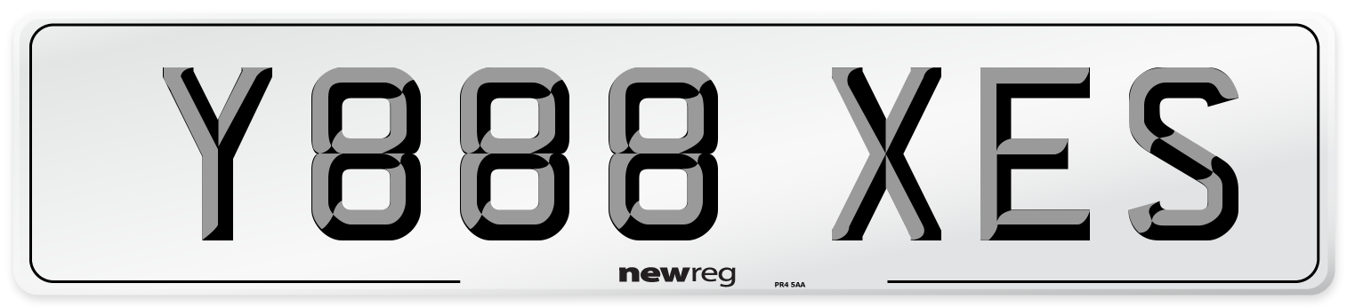 Y888 XES Number Plate from New Reg